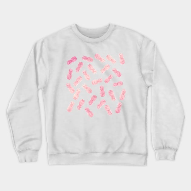 Pink Pineapple Pattern Crewneck Sweatshirt by k-creatif